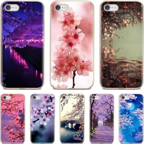 For Samsung Galaxy Note 3 4 5 8 9 S3 S4 S5 Mini S6 S7 Edge S8 S9 S10 Plus Silicone Shell Case Flower sakura Cherry blossoms Pink