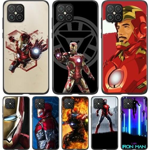Silicone Cover Marvel Iron Man For Huawei Nova 8 7i 6 5T 5i 5Z 4E 3i 3e 2i SE PRO Lite 4G 5G Black Phone Case