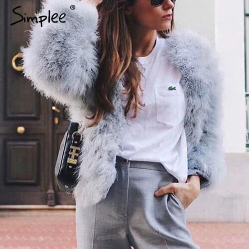 SIMPLEE Colored Fur Coats