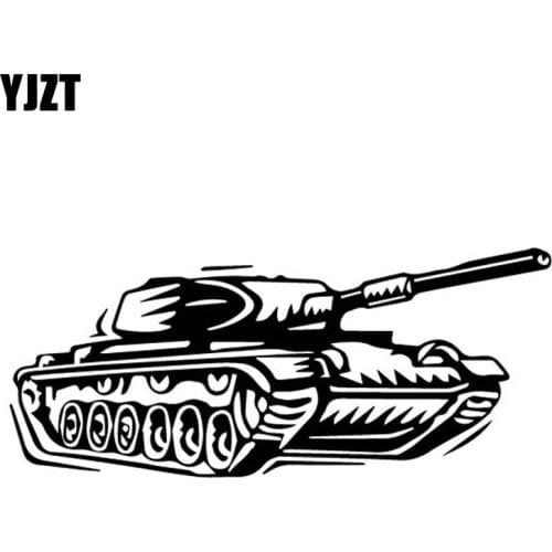 YJZT 16.5CM*7.1CM Beautiful Tank Dazzling High Quality Vinyl Decal Decor Car Sticker Cool Black/Silver C27-1213