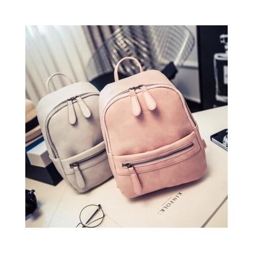 Women Backpack New Fashion Casual PU Leather Female feminine backpack for teenage girls school bag solid mini Small backpack D18