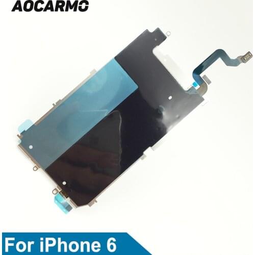 Aocarmo For iPhone 6 LCD Screen Heat Shield Metal Back Plate + Home Button Flex Cable - 4.7"