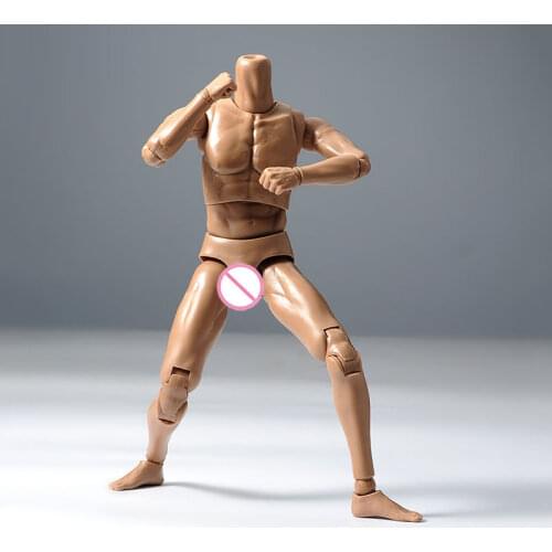 1/6 Scale Fitness Male Body Strong Muscle Figure Model Toy 12'' Man Action Figure Doll for 1/6 Scale Head Carved Accessory