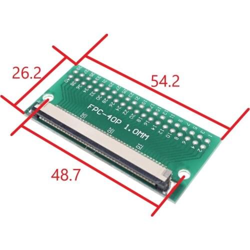 2pcs Flexible Flat Cable FFC/FPC Connector Adapter 40 Pin 1.0mm to 2.54mm x 2.54mm 2x20 Pin through holes DIP PCB Converter