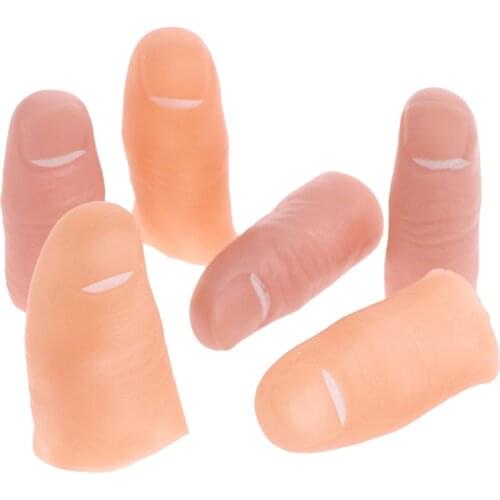 5pcs/set Hard Thumb Tip Finger Fake Magic Trick Close Up Vanish Appearing Finger Trick Props Toy Funny Party