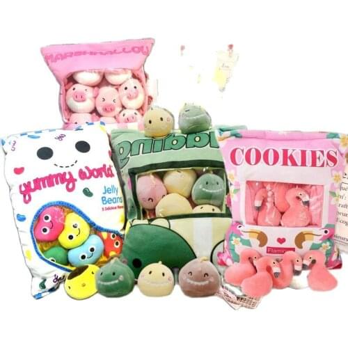 A bag of 8pcs Eggs Candy Snack rabbit toy Stuffed plush japan anime figure doll Creative cushion throw Pillow Gift for Girl