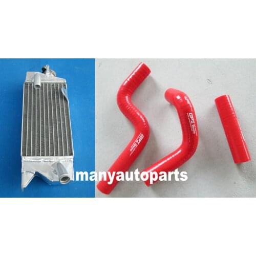 Aluminum radiator with red silicone hose for KAWASAKI KX80 KX85 KX100 1998-2009 2003 2004