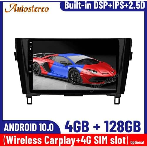 Android 10 128G Carplay IPS Screen For Nissan X-TRAIL Qashqai 2013-2017 Car GPS Navigation Multimedia Player Auto Radio Headunit