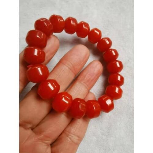 Natural A south red agate jade beads bracelet ruby bracelets bangles polygon handcarved jadite jade jewelry bracelets for women
