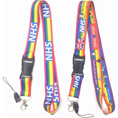 Simple NHS Design Keychain For Key Phones Tags Neck Strap Rainbow Printing Lanyard ID Card USB Badge Holder Universal Key Ring