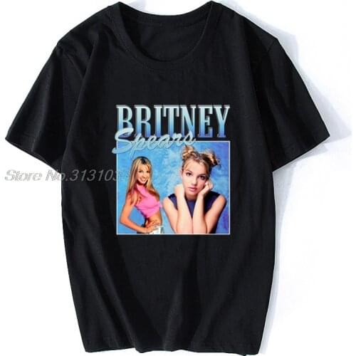 Britney Spears Beautiful Photo Mens Black T-shirt Hipster Cotton Casual Tshirt Men Harajuku Short Sleeve Tops Tee