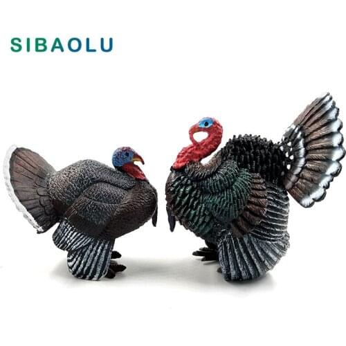 Farm Simulation turkey bird Chicken Pvc animal model figurine home decor miniature fairy garden decoration accessories modern