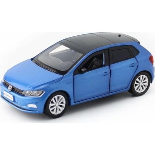 JACKIEKIM/Diecast Toy Model/1:32 Scale/Volkswagen New Polo Plus/Doors Openable/Sound & Light/Educational Collection/Gift For Kid