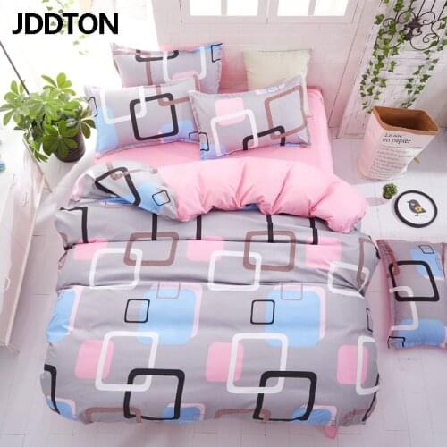 JDDTON New 4pcs Bedding Sets Classic Geometric Patterns Style AB Side Bed Linen Duvet Cover Set Bed Sheet Pillowcase Cover BE098
