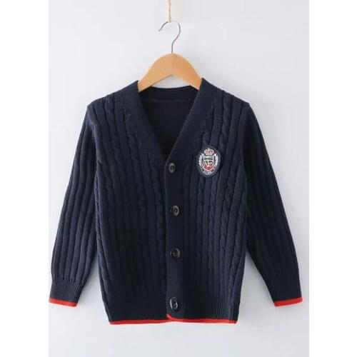 3-12years Autumn Boys Clothes Knitted cardigan V-neck Casual Outerwear Childrens clothing Girls Knitwear Tops