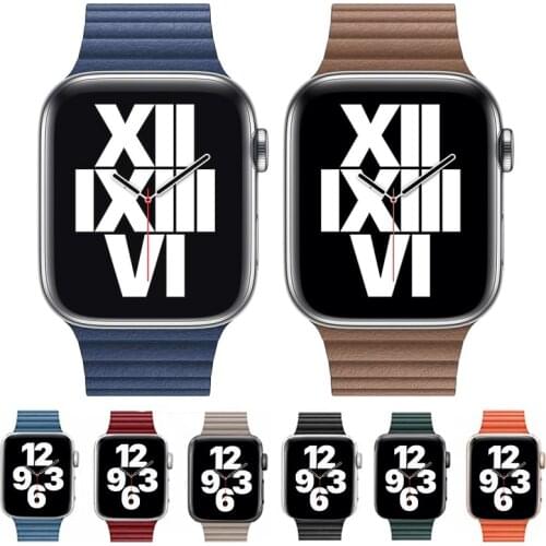 Cinturino magnetico per apple watch anello in pelle per cinturino apple watch 44mm 40mm sostituzione serie iWatch 5 4 3 2 1 cint