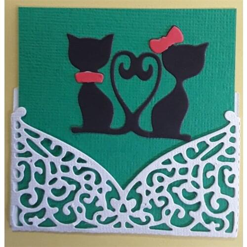 Metal Cutting Dies Cat Lover Marriage Lace DIY Scrapbooking Card Stencil Paper Craft Handmade Album Handbook Decoratio