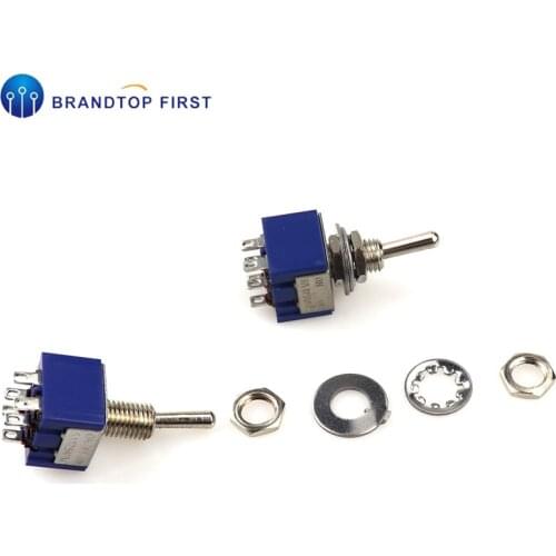 MTS-202 DPDT Switch 6A 125V AC 6-Pin ON-ON Mini Toggle Switches MTS-203 ON-OFF-ON