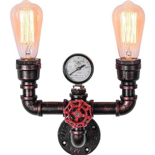 Water Pipe Wall Lamp Industrial Style Bar Restaurant Cafe Aisle Creative Three End Loft Background Wall Retro Nostalgic Lamps
