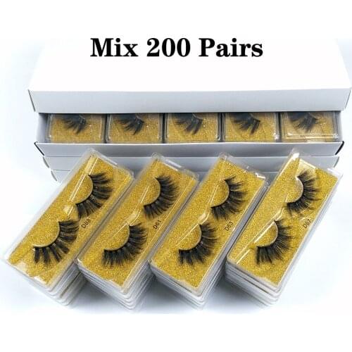 Wholesale 3d mink false eyelashes 50/100/150/200 pairs fluffy wispy fake lashes natural long makeup lash extension in bulk