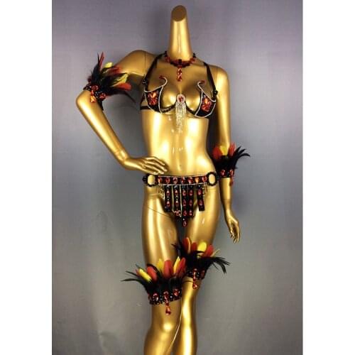 Free shipping new design top grade Women belly dance Samba Carnivel RIO Crystal Bra Costume Outfit Showgirl dancer costume C017