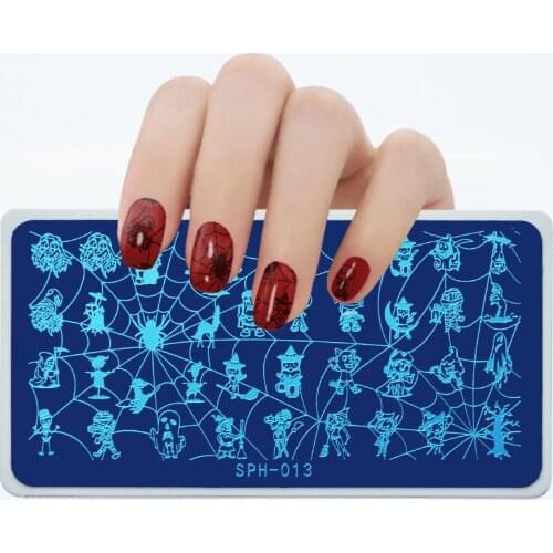 Halloween Special! SPH10-13 4PCS/LOT Halloween Skull Nail Art Stamping Plate Template Trick or Treat Nail Art Stamping Halloween