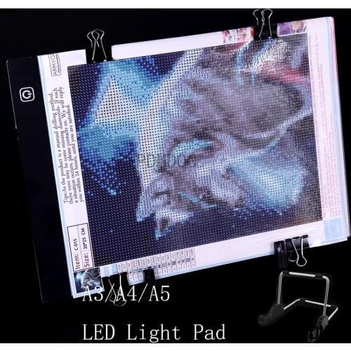 PDMDOG A5/A4 /A3 LED Light Pad Board 5d Diamond Painting Tracing Copy Board with 3 Level Brightness USB Powered Drawing Tablet