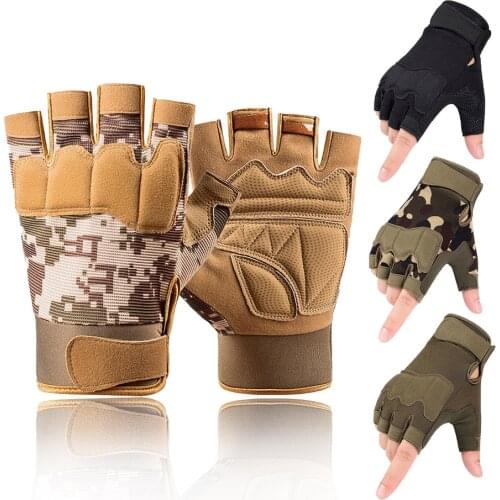 Half Finger Gloves Outdoor Sport Camping Mountaineering Hiking Fishing Cycling Non-slip Tactical Wear-resistant Gloves