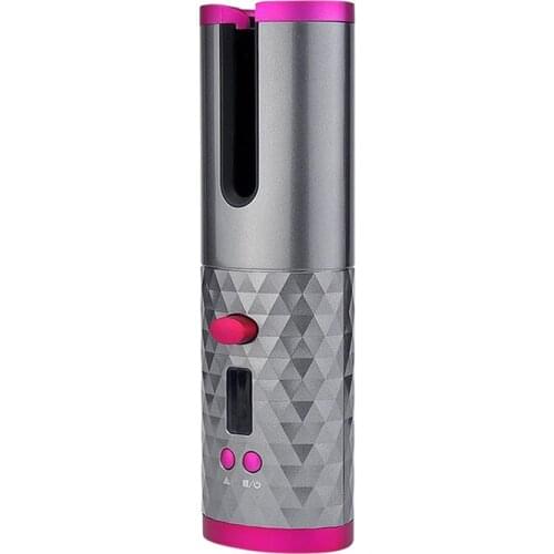 Portable Hair Curler Cordless USB Rechargeable Curling Iron LCD Display Ceramic Curly Auto Rotating Curling Wave Styler