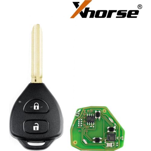XHORSE XKTO05EN Wired Universal Remote Key for Toyota Style Flat 2 Buttons for VVDI VVDI2 Key Tool English Version 10pcs/lot