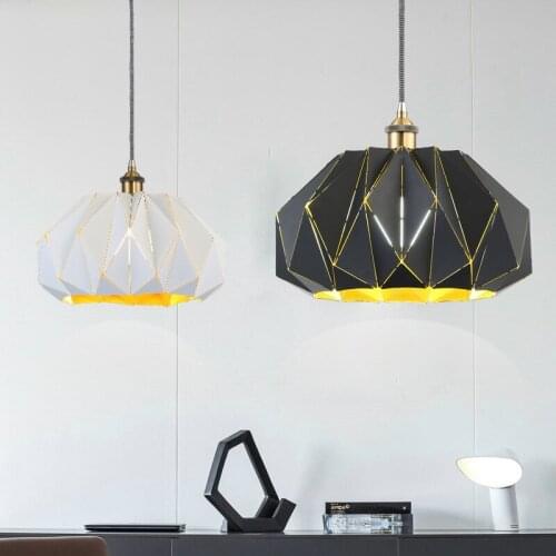 Nordic Pendant Lights For Home Lighting Modern Hanging Lamp Iron Lampshade Led Bulb Bedroom Coffee Kitchen Light 90-260v E27