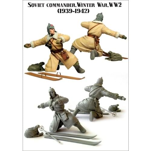 Resin Soldier 1:35 Soviet commander fighting Soviet soldiers in the winter of World War II 1022y new model