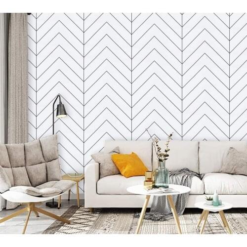 Modern White And Black Geometric Contact Paper Stripes Peel And Stick Wallpaper Self Adhesive Paper For Wall Covering Home Decor