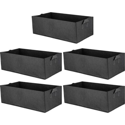 5 Pack Fabric Raised Garden Bed,Square Garden Flower Grow Bag Vegetable Planting Bag Planter Pot with Handles for Plants,Flowers