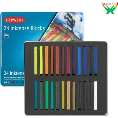 Derwent Solid water soluble ink bar Graphite student drawing (Derwent)Inktense 24 color iron box
