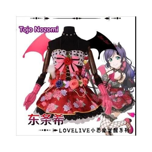 [Stock] Anime! Lovelive Tojo Nozomi Little Devil Awakening Cosplay Costume For Women dress+petticoats Free Shipping