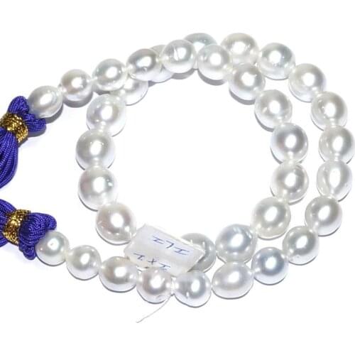 Gorgeous 9-10mm south sea baroque white pearl necklace 18inch 925silver