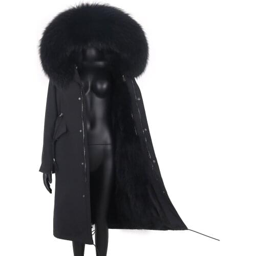 Women Waterproof 7XlParka Real Fur Coat Winter X-long Jacket Real Raccoon Fur Linner Outerwear Detachable 2021 New Coat