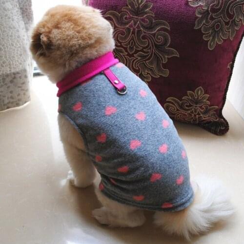 Winter Pet Clothes Dog Vest Autumn Soft Fleece Clothes for Small Dog T-shirt With Dog Harness Leash D-Ring Pug Yorks