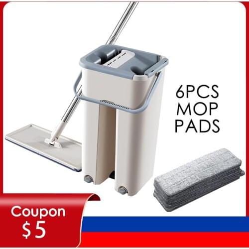 1/4/6 Cloths Lazy Mop For Wash Floor Mop With Spin And Bucket Masthome Cleaning Cloth Швабра С Отжимом Mopa