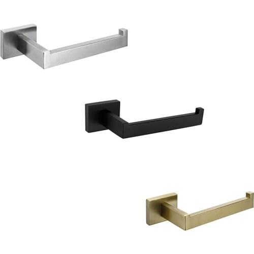 New 1pc Brushed Gold Toilet Paper Holder Wall Mount Tissue Roll Hanger 304 Stainless Steel Bathroom Accessories Hot Sale