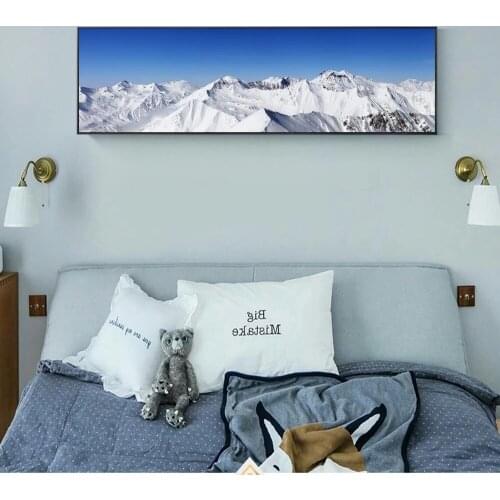 1 Pieces Snowy Mountains Landscape Canvas Painting HD Prints Wall Art Poster Modern Home Decor Modular Pictures For Living Room