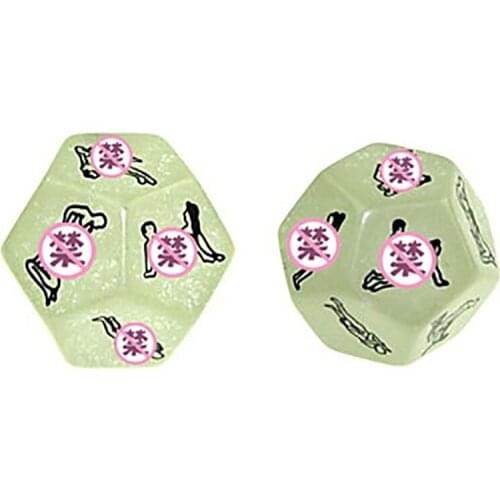 2 Pcs Fluorescence Sexy Dice ABS Plastic 12 Side Dice Funny Posture Entertainment Toy