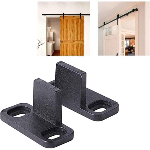 2Pcs Adjustable POM Barn Wood Door Swing Stopper Roller Fixing Floor Guide Plug With Screws Furniture Hardware Accessories
