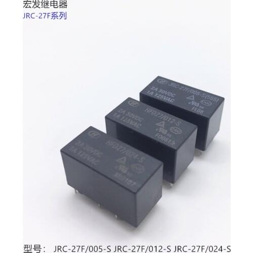 25PCS/Lot Signal Relay JRC-27F HFD27-003 005 009 012 024-S Sensitive Type 0.2W 4078 8PIN