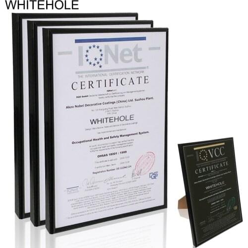 3Pcs/Set Poster Frame Metal Certificate Photo Frame A4 21x30cm Pleixglass Inside Black Silver Desktop Picture Frame