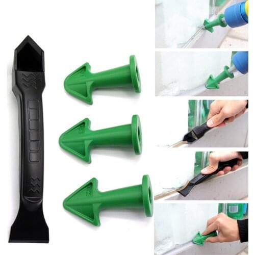 3pcs silicone Caulking Nozzle + 1pcs Multifunctional Shovel scraper for Floor Tile Dirt Grout Glue paint Remover Cleaning Tool