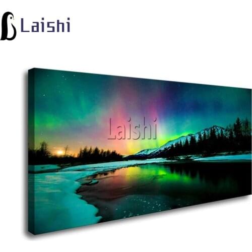 5D DIY Diamond Embroidery Northern Lights Wall art Full Square Round Rhinestone Mosaic Painting Cross Stitch Flowers Diamond Kit