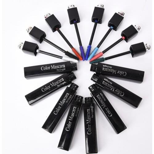 8 Colored Mascara 3D Waterproof Fast Dry Eyelash Curling Lengthening Eye Lashes White Blue Red Stage Makeup Mascara 10187