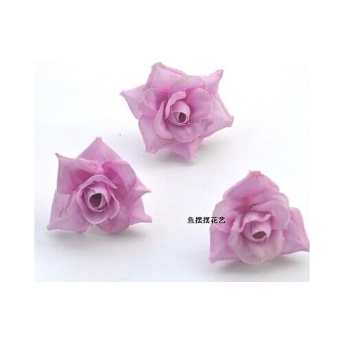 A8 Home &wedding decoration silk flowers artificial flowers Simulated Rose 4CM Curly Lace Flower DIY Hairpin Ring Silk Rose